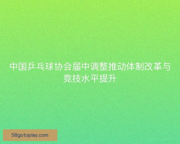 中国乒乓球协会届中调整推动体制改革与竞技水平提升